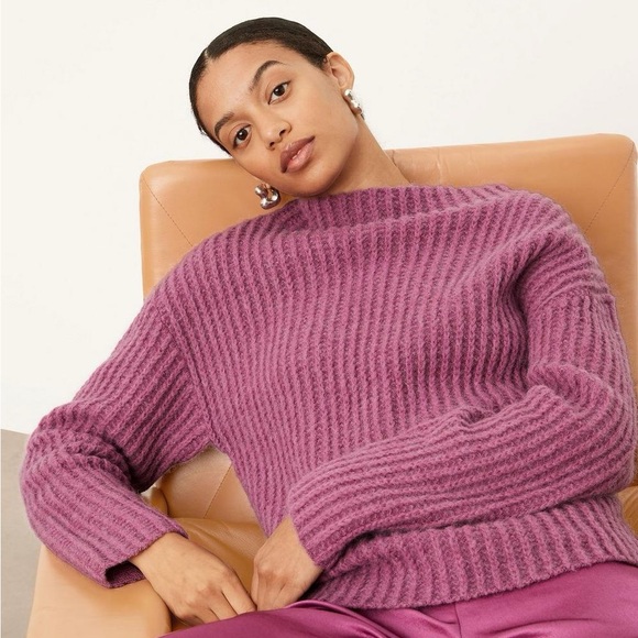 Vince Ribbed Funnel Neck Alpaca & Merino Sweater - 75% off MSRP!! - Picture 5 of 7